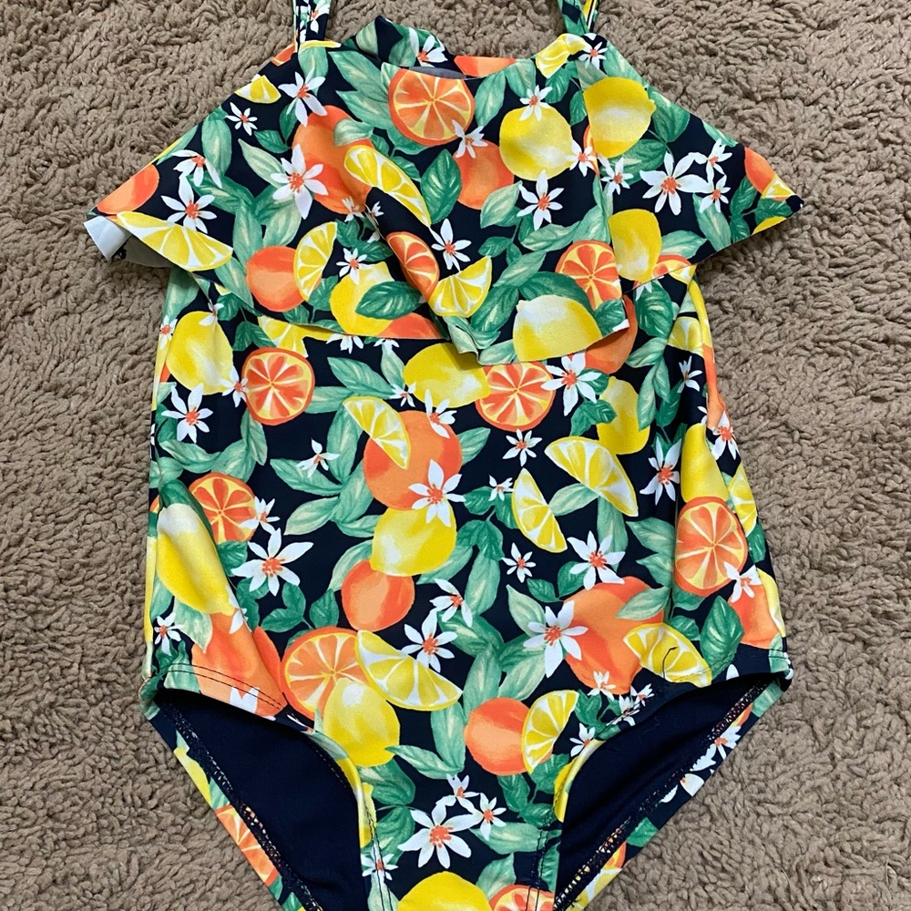 Old Navy Kids Citrus Floral One Piece Swimsuit